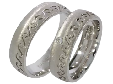 Model Aladin - 2 wedding rings made of genuine silver